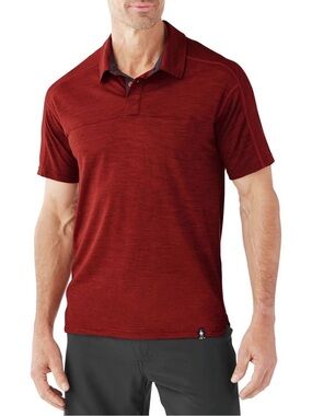 Smartwool Men’s Everyday Exploration Merino Wool Blend Polo Shirt In Red Size 2X